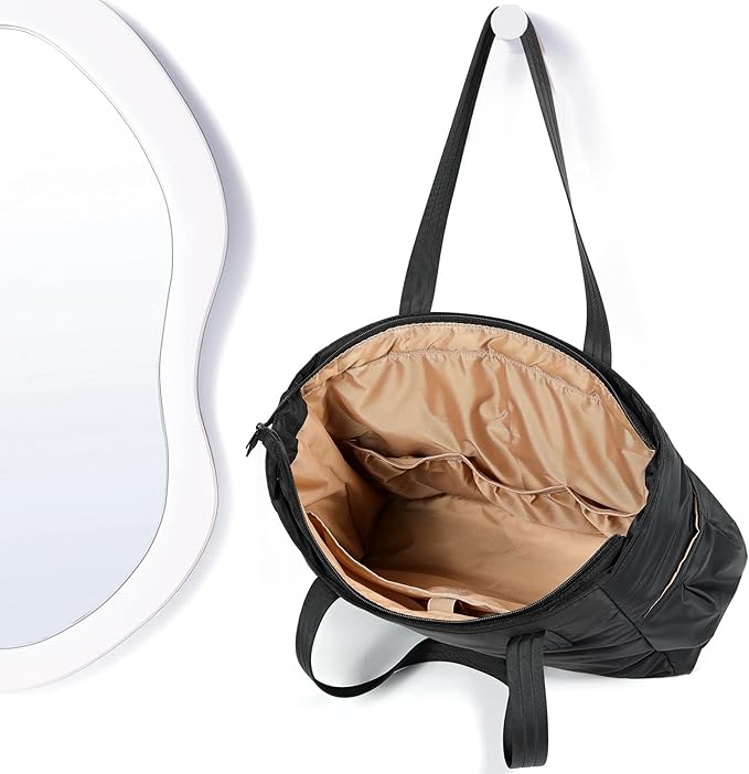 NISHEL Travel Puffy Tote Bag For Women, Ultra-Lightweight Large Tote Purse For Office Day And a Short Weekend Getaway