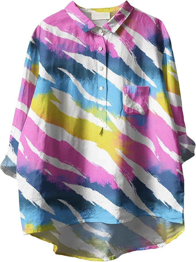 Women Funny Graphic Long Sleeve Floral Blouses Plus Size Button Shirts Casual Cute Vneck Fall Tunic Tops Trendy