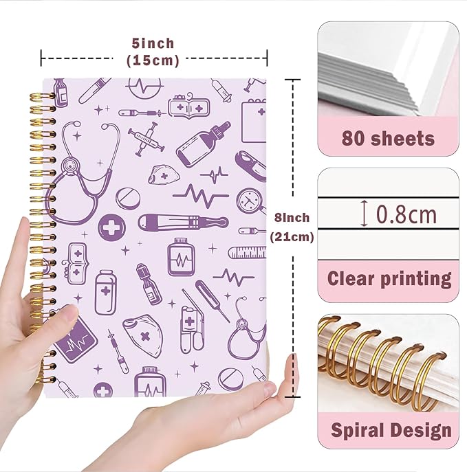 Lacama Labor and Delivery Nurse Gifts, Purple Nurse Notebook Journal, Gifts for Nurses, Christmas Gift, Nursing School Essentials, Notebook for School Office Supplies 5.5x8.3 Inch