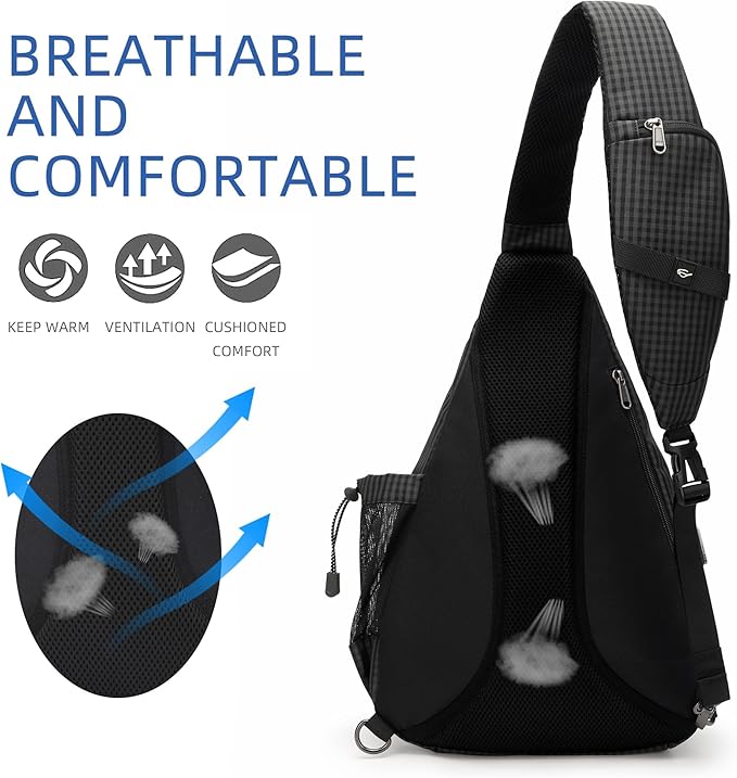 TurnWay Water-Proof Sling bag/Crossbody Backpack/Shoulder Bag with USB Charging Port for Travel, Hiking, Cycling, Camping