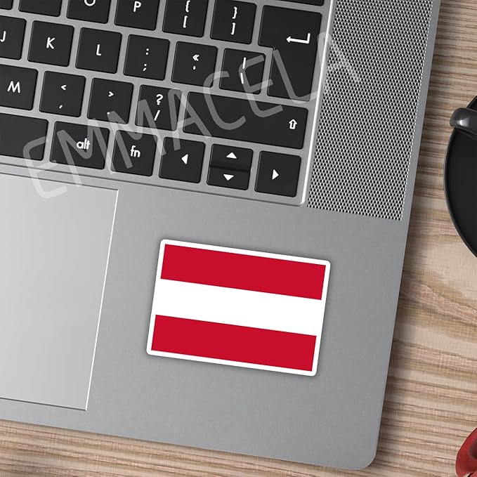 (3PCS) Austria Flag stickers, Countries Flag Stickers - Waterproof Vinyl Decals For Laptops, Tumblers, Water Bottles, Books, Scrapbooks, Size 3 x 2 Inch
