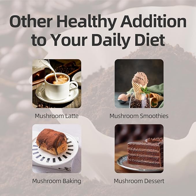 GANOHERB Reishi Mushroom Coffee Mix, Organic Instant Ganoderma Cafe with 100% Natural Ganoderma Lucidum Lingzhi Black Coffee for Stress Relief Better Focus Immune Support, Mix Flavor No Sugar 25 Bag