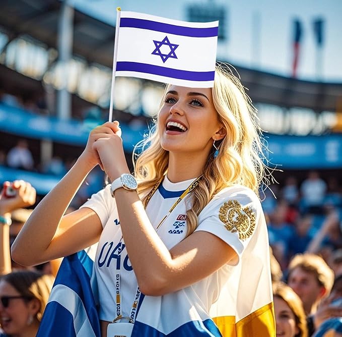 20 Pack Small Israel Flags on Stick Mini Handheld Israeli Flag for Parades, Independence Day and Patriotic Events 5x8 Inch Durable Weather-Resistant Flags with 12 Inch Sticks(Israel)