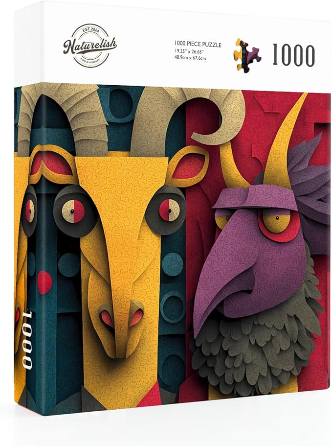 Naturelish 1000-Piece Puzzle for Adults - Relaxing Jigsaw Puzzle for Adults, Fun and Challenging Jigsaw Puzzles, Animal Gentlemen Puzzle, 19.25 x 26.65 in
