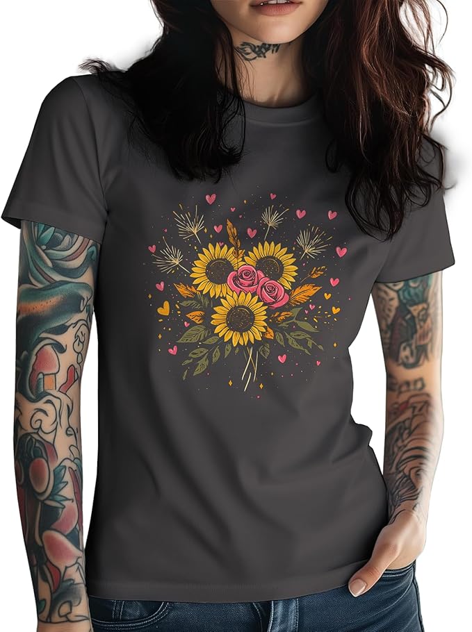 Cute Graphic T-Shirts for Women Crewneck Short Sleeve Tees Vintage Y2K Tops Loose Casual Summer Boho Outfits