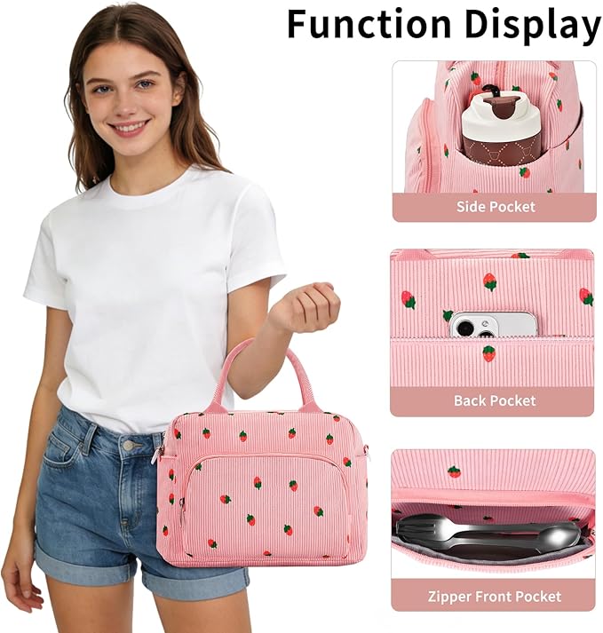 Lunch Box for Women Insulated Lunch Bag Women Adult Cute Lunch Bags Reusable Lunchbox Cooler Tote Bag for Work Picnic