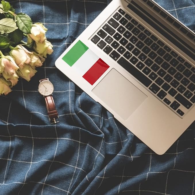 CANTENDO 5Pcs Italy Flag Decal Sticker - Italian Flags Reflective Vinyl Car Stickers - for Car Window Bumper Waterproof Sticker (2.5 x 4.5 Inch)