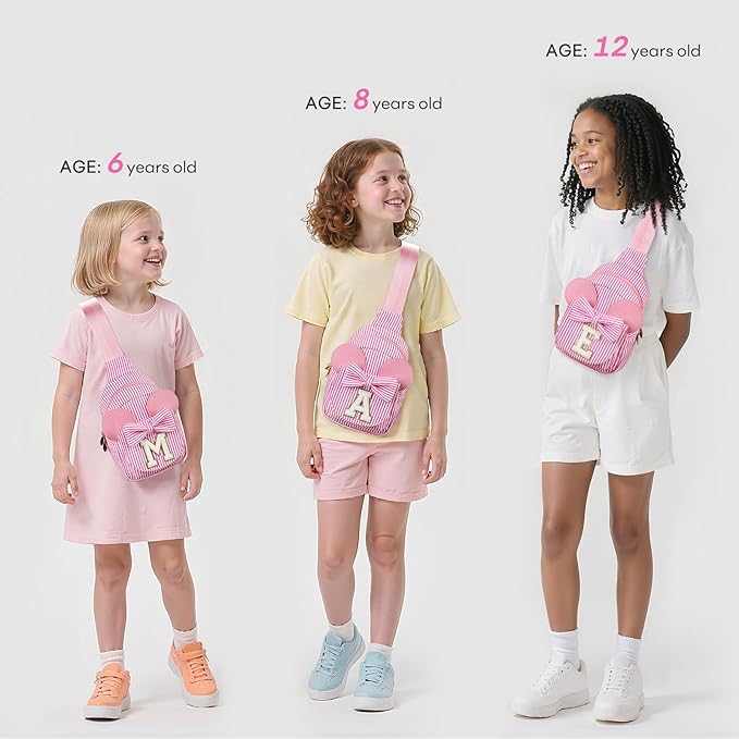 mibasies Initial Sling Bag for Girls, 4 Year Old Girl Birthday Gifts, Letter M