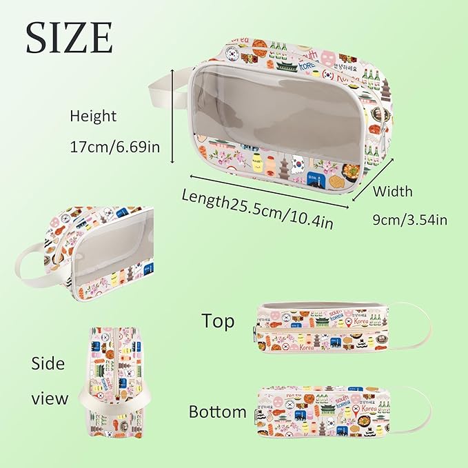 VAMSII South Korea Souvenir Gifts South Korea Travel Landmarks Toiletry Cosmetic Bag South Korea Travel Gifts (USSouthKoreaToiletry)