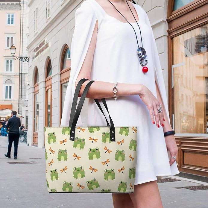 Fashion Leather Tote Bag Travel Work Daily Essentials Handbag Unisex Handbag