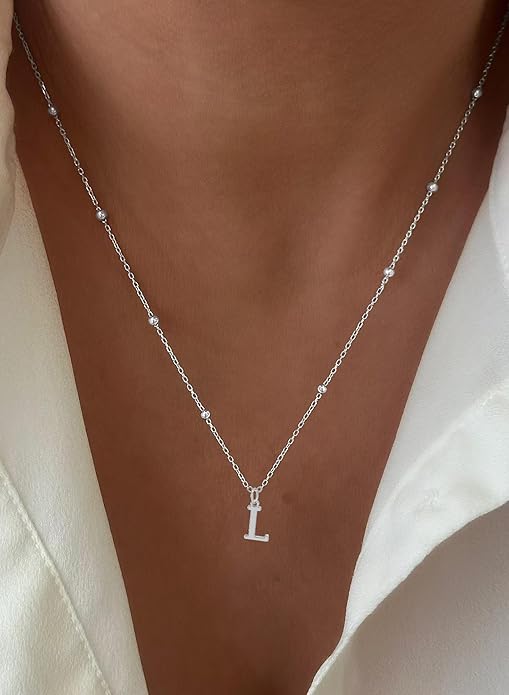 MDIEEL Initial Necklaces for Women Dainty 14k Gold Plated A-Z Letter Pendant Name Necklaces Cute Charm Choker Fashion Accessories Non Tarnish Trendy Jewelry Gift