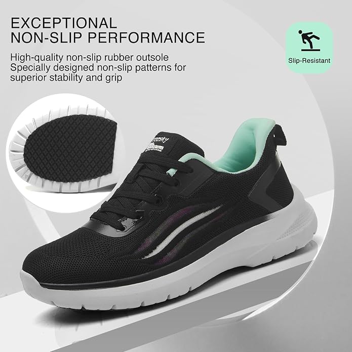 Treesky Non Slip Work Shoes for Women in Food Service - Slip Resistant, Comfortable & Lightweight Sneakers, Suitable for Restaurant, Kitchen & Nursing Crews