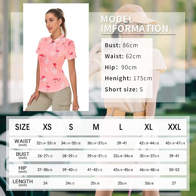 Women's Golf Shirt Short Sleeve Tennis Shirt Quarter Zip Golf Pullover Golf Polo Shirts Argyle Tops