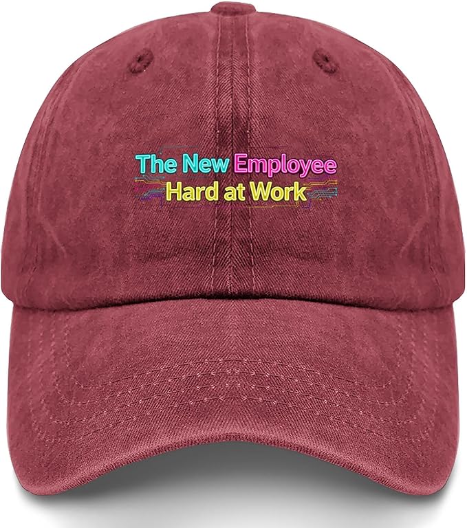 The New Employee Hard at Work Sport Hats for Men Light Weight Caps