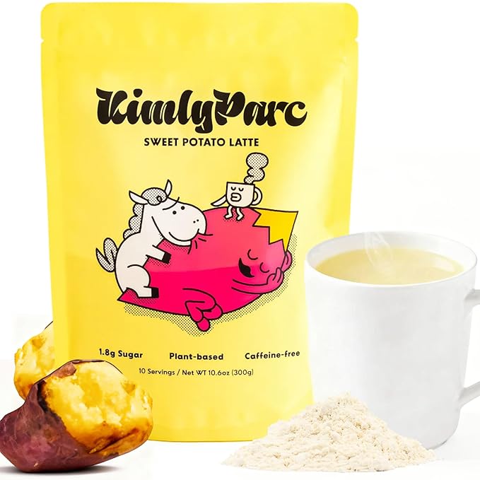 KimlyParc Real Sweet Potato Latte Mix, 10 oz | Allulose-Sweetened, Vegan & Caffeine-Free Korean Goguma Latte Powder | Plant-Based, Gluten-Free Drink