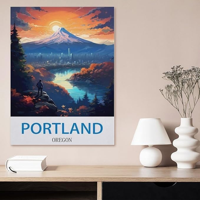 Puzzles for Adults Jigsaw Puzzles 1000 Pieces for Adults Kids，Portland Oregon，Wood Puzzle Jigsaw Puzzle Artwork Intellective Educational Toys Gifts（75x50cm）-CN83