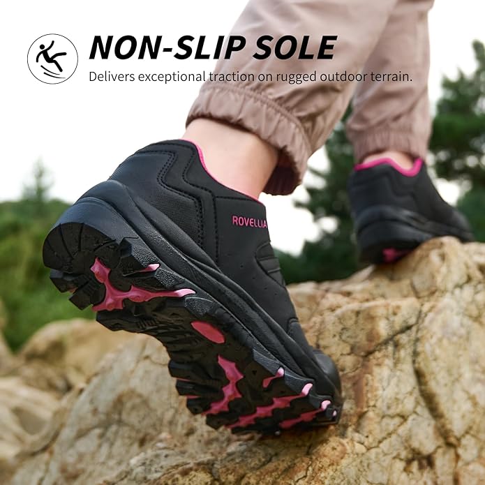 Waterproof Hiking Shoes Women Fashion Sneakers Tennis Walking Shoes Non-Slip Grip Ankle Support, Durable Comfort for Trekking, Trail Running, and Outdoor Adventures