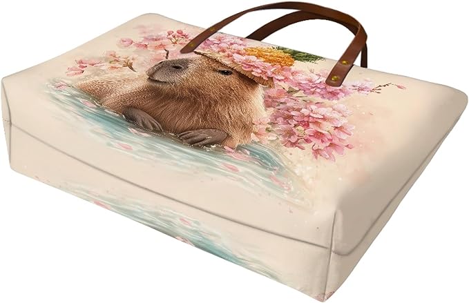 Womens Zip Up Tote Handbag Daisy Print Large Capacity Tote Purse Handbag Big Tote Bag Purse For Work Laptop
