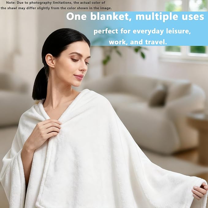 Women's Double Flannel Poncho - Snuggle Cape, Soft Warm Winter Wrap | Unisex Winter Wear for Home, Office, School