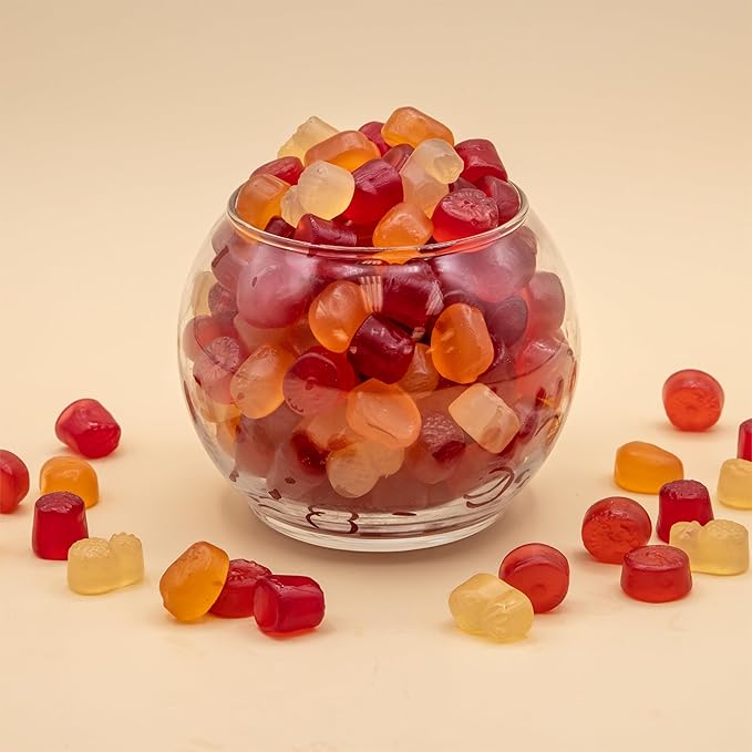 Tropical Fruit Jelly Candy Mix 1-Pound Bag | Vegan Gummies with Real Fruit Puree | Assorted Flavors | Gelatin Free Plant Based Texture | No Artificial Colors and Flavors | Dye Free Candy
