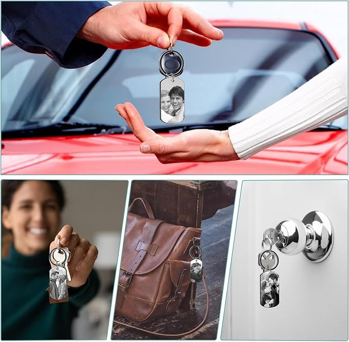KBPTM Customized Double Sided Keychain - Personalized Engraved Text/Number/Name Keychain, Custom Key chain Gift for Boyfriend