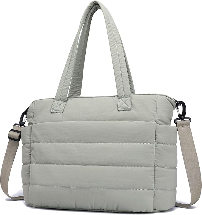 AOCINA Puffer Tote Bag for Women Quilted Work Bag Nurse Bags Women's Shoulder Handbags for Travel Gym Gifts Laptop Purse