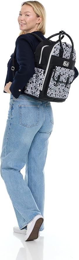 Disney Cudlie Backpack Diaper Bag for Moms | Large Spacious Travel Diaper Backpack for Baby Boy and Girl | 16-Inches Height Multi-Functional Baby Bag with Cute Patterns