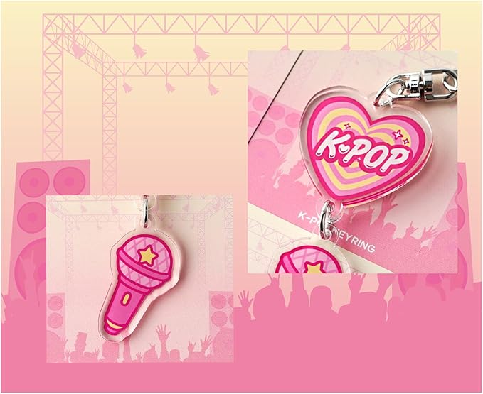 PUBLOG 10PCS Korean Style k music pop Culture Acrylic keyring, bag charm, keychains accessories