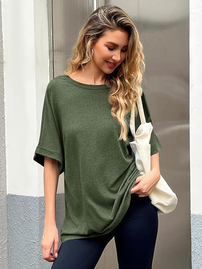 Women Oversized T-Shirt Summer Casual Short Sleeve Loose Tee Tops