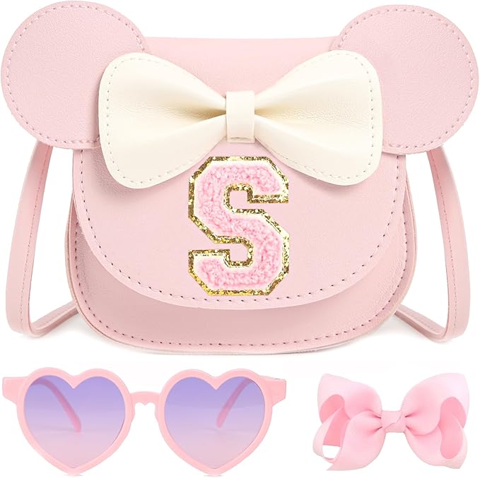 PRLINJSK Toddler Purse for Girls Birthday Gift, Little Girls Purse Kids Wallet Mouse Crossbody Bag Gift Set