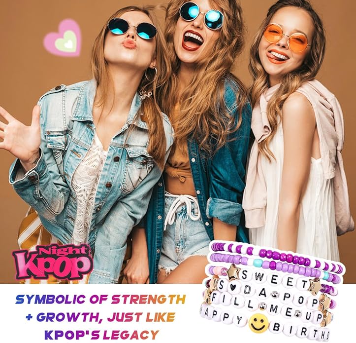 AICase for Korea-Pop Merch Toys Gifts Doll Cosplay Outfit Costume 5 Pcs Stackable Stretch Friendship Beaded K_Pop Bracelets Merchandise Jewelry Gifts for Fans Women Christmas Stocking
