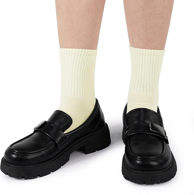 BomKinta Women Casual Calf Socks - Cute Cotton Crew Socks - Soft Above Ankle Sock 6 Pairs Size 5-10