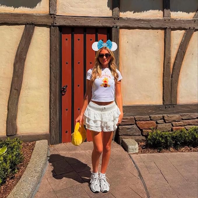 DRESHOW Mouse Ears Bow Headbands Glitter Party Decoration Cosplay Costume for Women