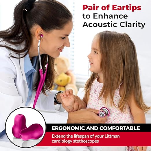 Stethoscope Replacement Part Kit for Littman Stethoscope Classic 3, Cardiology 3 & Cardiology 4 - Fits Classic III, Cardiology III & IV (Rasberry)