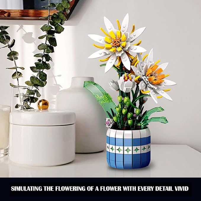 Epiphyllum Flowers Building Set- Compatible with Lego Botanical Collection, Flower Botanical Bonsai Building Toys for Adults Ideal for Mothers Day Display (835PCS)
