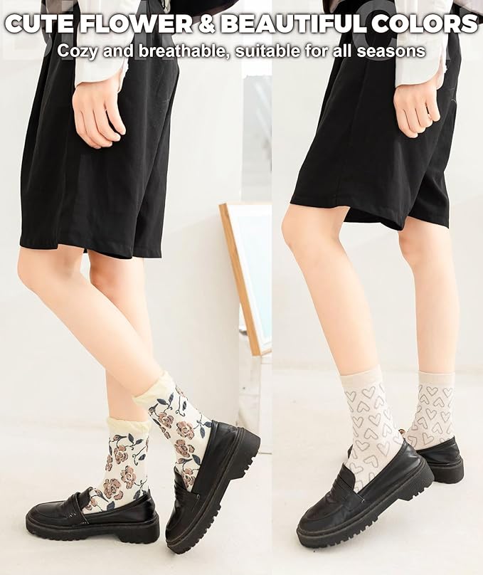 IIG 3-6 Pairs Womens Cute Animal Patterned Funny Novelty Cotton Crew Socks