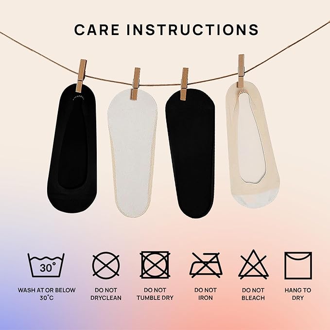 ONDO Low-Cut No Show Socks - Invisible in Flats & Loafers - Cotton & Aqua-X Nylon - No-Slip Fit for Men and Women - 4 Pack