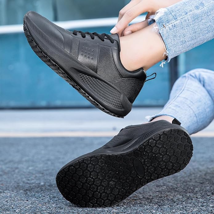Women's Slip Resistant Work Shoes - Comfortable Lightweight Non-Slip Chef Shoes for Food Service, Restaurant & Kitchen Safety