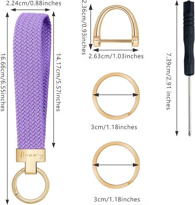 Hovmwey Elastic Wristlet Keychain for Women Men, Cute Car Key Chain, Braided Wrist Strap Lanyard for Keys ID Badges