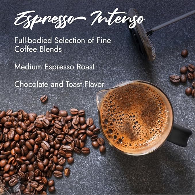 Caffe Borbone Whole Bean Coffee, Espresso Intenso, Medium Roast, Full-Bodied and Strong, Premium Robusta Coffee Beans, Roasted and Freshly Packaged in Italy - 2.2 Pound Bag (Pack of 6)
