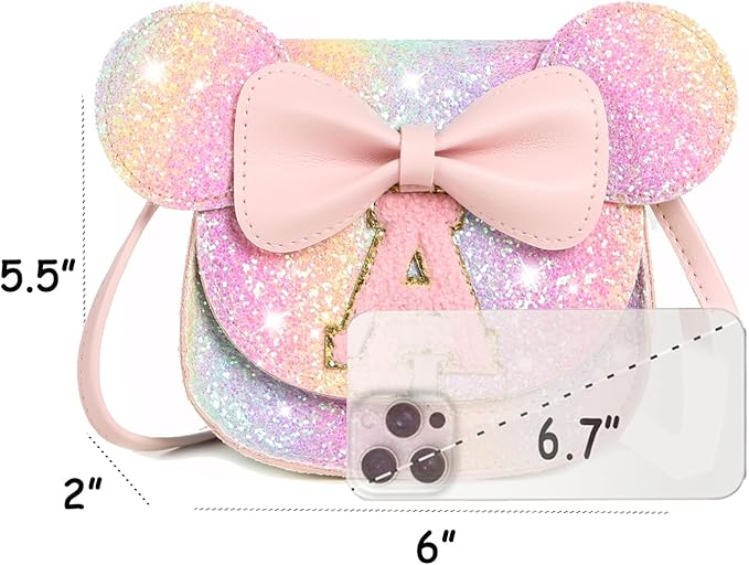 PRLINJSK Toddler Purse for Girls Birthday Gift, Little Girls Purse Kids Wallet Mouse Crossbody Bag Gift Set