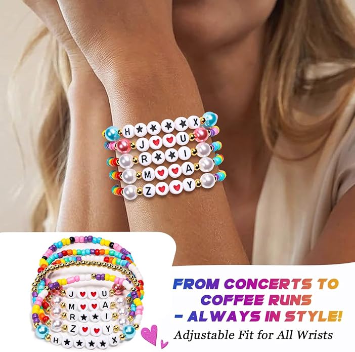AICase for Korea-Pop Merch Toys Gifts Doll Cosplay Outfit Costume 5 Pcs Stackable Stretch Friendship Beaded K_Pop Bracelets Merchandise Jewelry Gifts for Fans Women Christmas Stocking