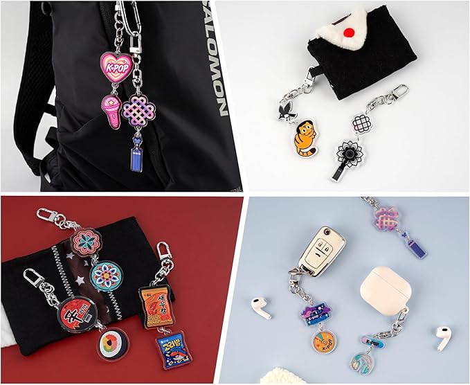 PUBLOG 10PCS Korean Style k music pop Culture Acrylic keyring, bag charm, keychains accessories