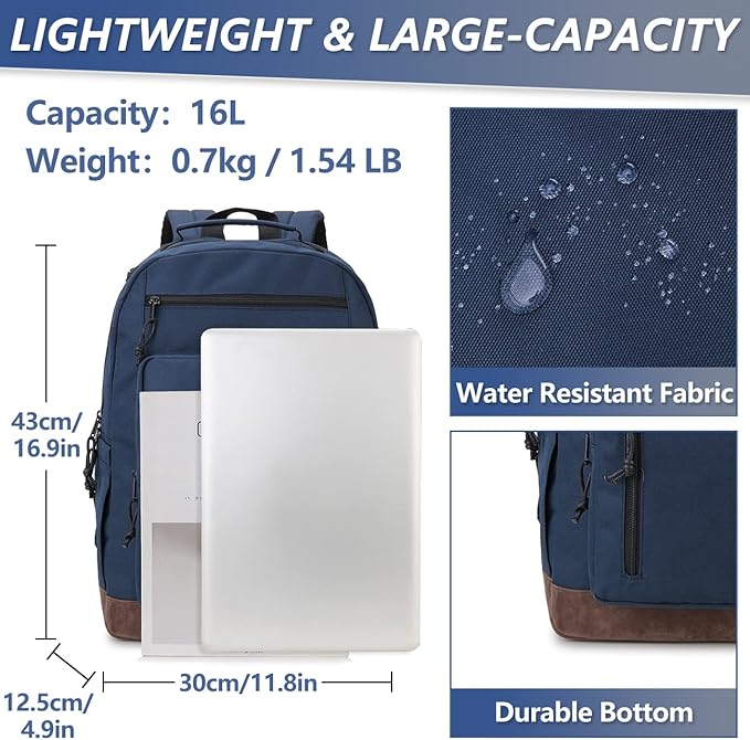 VX VONXURY Backpack for Men Women,Lightweight Bookbag with Mulitiple Pockets,Classical Water Resistant Travel Backpack