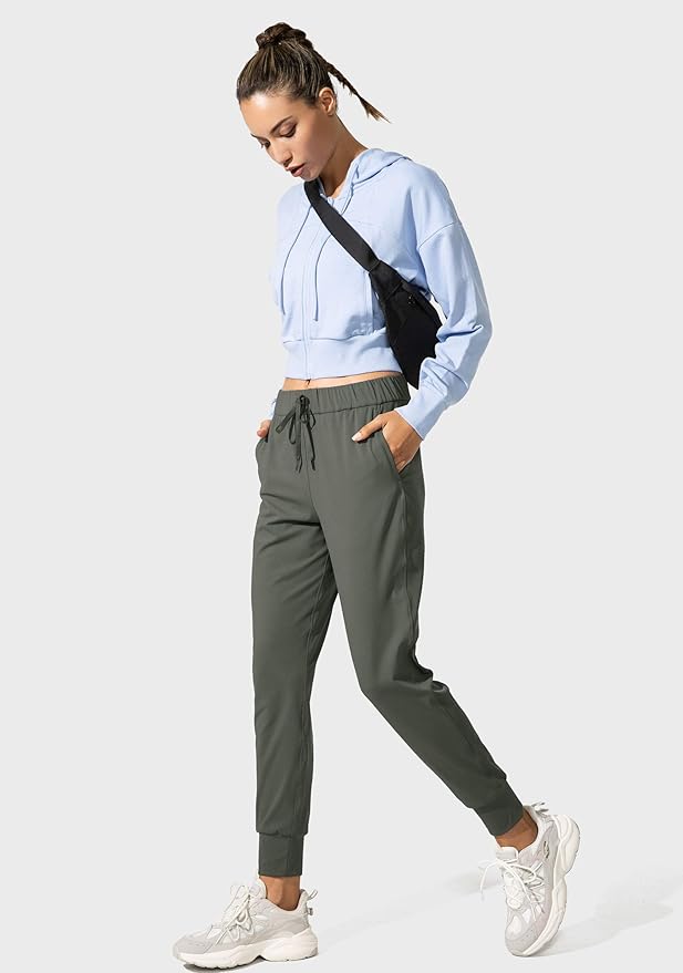 SANTINY Women's Joggers Pants Pockets Drawstring Running Sweatpants for Women Lounge Workout Jogging