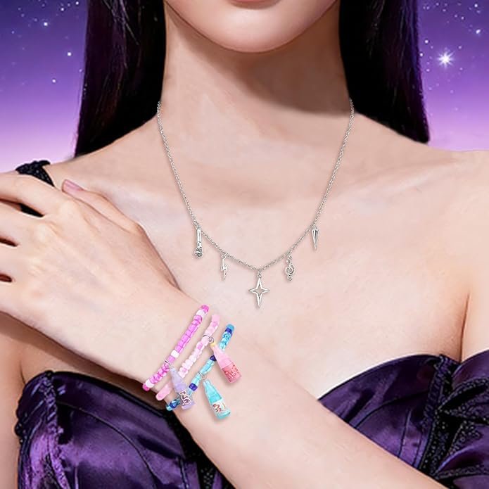 Phrantuchio 6Pcs Kpop Merch Jewelry Knot Friendship Bracelets Earrings Necklace Set Costume Outfit Accessories Gifts