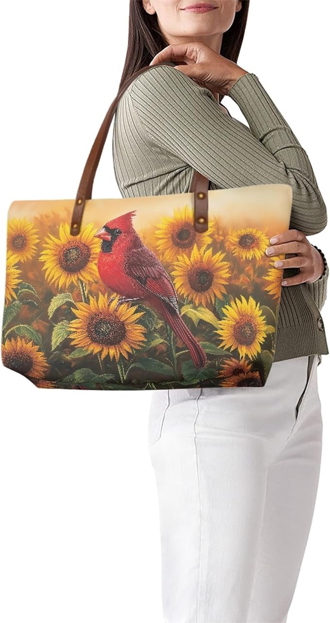 Womens Zip Up Tote Handbag Daisy Print Large Capacity Tote Purse Handbag Big Tote Bag Purse For Work Laptop