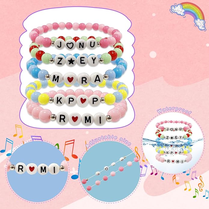 Annymall Korea-Pop Inspired Merch toys Bracelets Sets for Women, Korea-Pop Bracelet Friendship Jewelry, for Huntrix Merchandise for Rumi Mira Zoey Fans Christmas Gifts Cosplay Outfits Decor