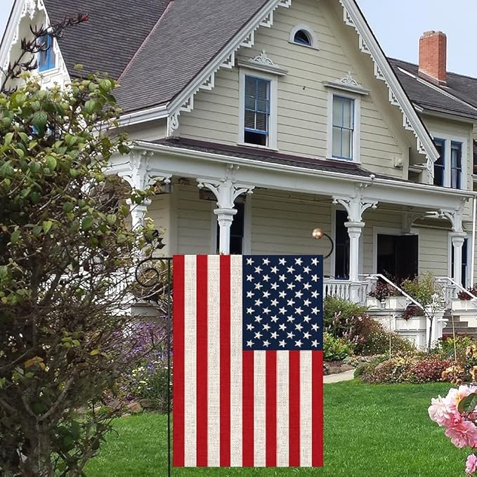 American Flag USA Flag, Small American Garden Flags for Yard Patio Porch Independence Day Patriotic Festival Outdoor Decorations