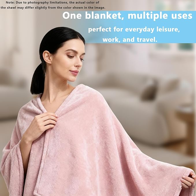 Women's Double Flannel Poncho - Snuggle Cape, Soft Warm Winter Wrap | Unisex Winter Wear for Home, Office, School